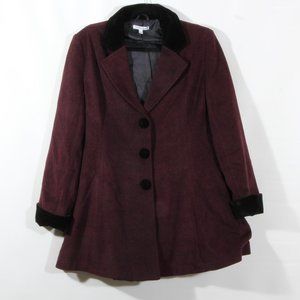 NorthStyle Burgundy Plum 3-Button Coat